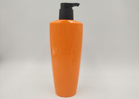타원형 주황색 애완 동물 플라스틱 화장품은 빈 로션 비누 병 광택 표면을 병에 넣습니다